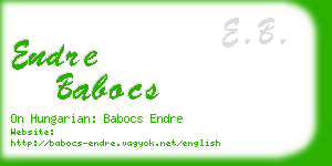 endre babocs business card